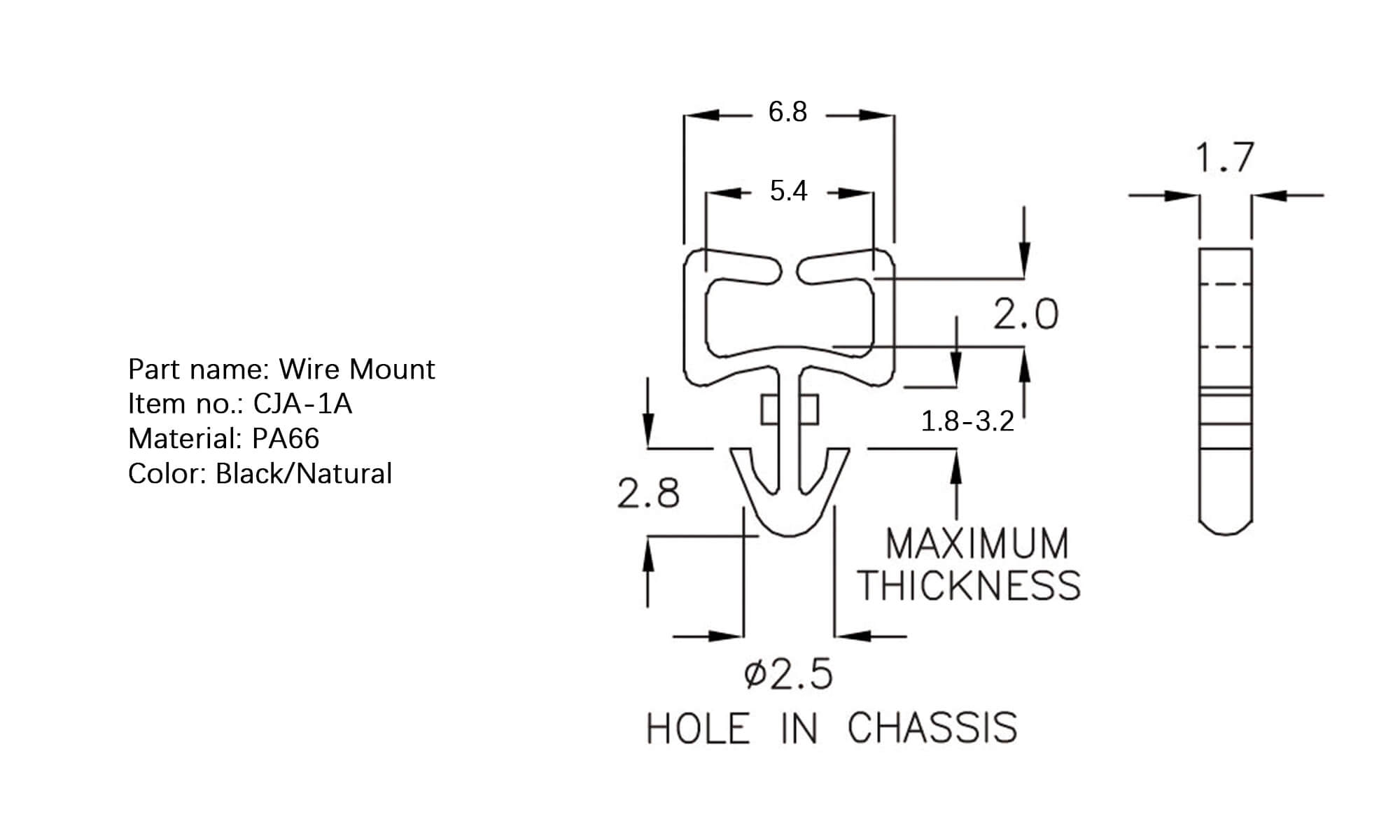 Plastic Wire Mount CJA-1A